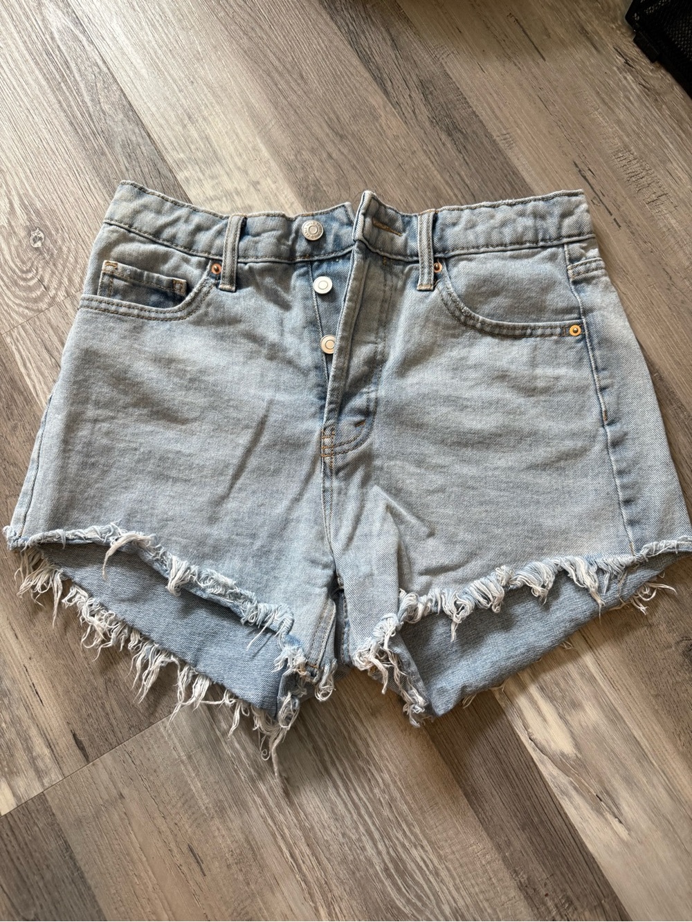 Wild Fable - Light Blue Denim Cutoff Shorts - Women's High Waist